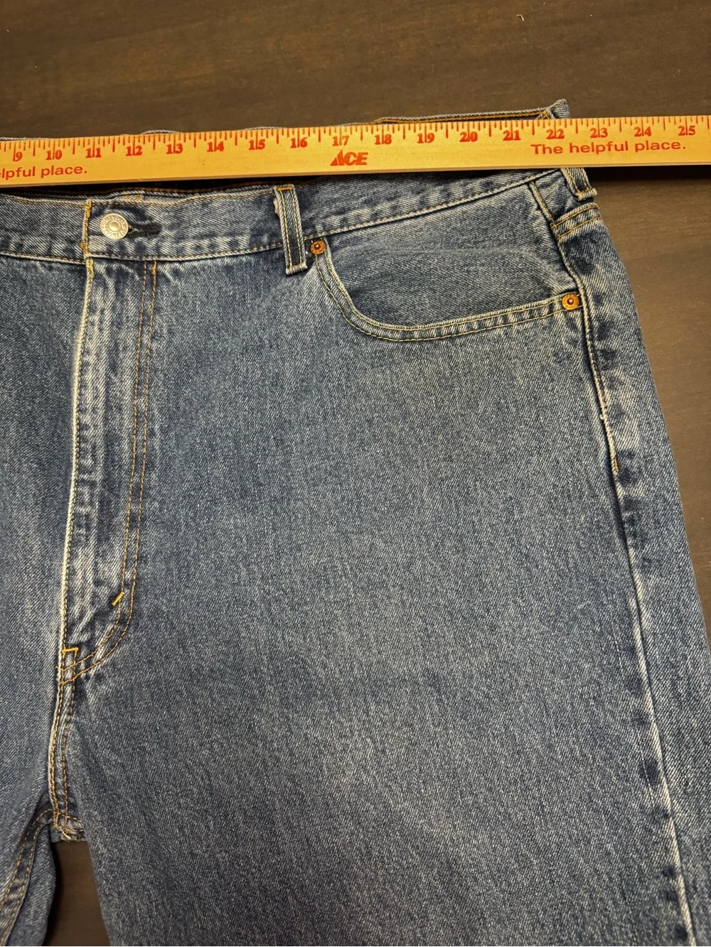 Levi’s 550 Blue Jeans 46 x 30 Med Wash Relaxed Denim Zip fly 5 pocket